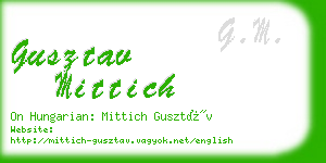 gusztav mittich business card